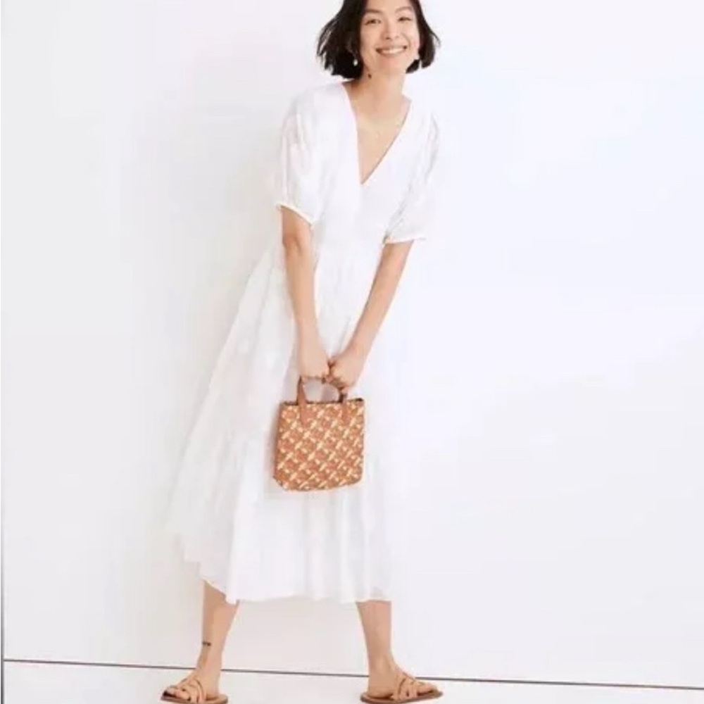 Madewell White Polka Dot Dress S NWT